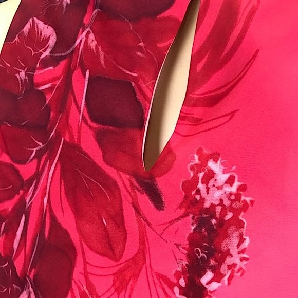 Donna Morgan Ombré Pink & Red Floral Gorgeous Gown Size M - Picture 9 of 13